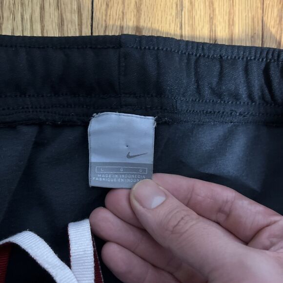 Vintage Y2K Nike Large Silver Tag Red Black Windbreaker Track Basketball Pants - Picture 3 of 10